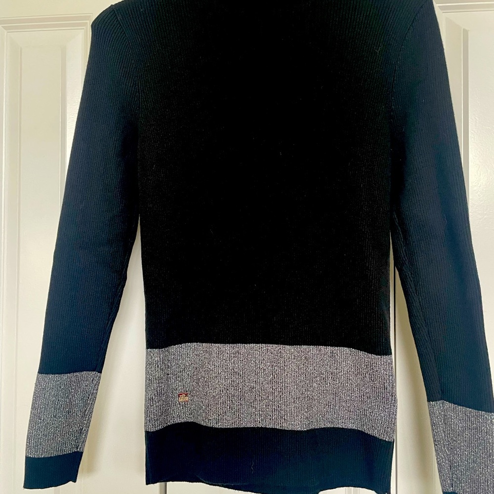 Ralph Lauren black and silver women’s turtleneck, size large